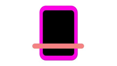 Minimalist black rectangle with pink border and beige bar Stock Illustration