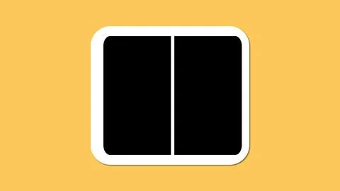 Minimalist Black Rectangle on Yellow Background Illustrazione stock