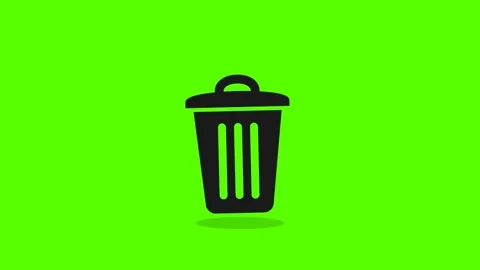 Minimalist Black Recycle Bin Icon Opening for UI Animation Stock Footage 344167128