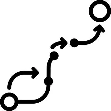 Minimalist black roadmap process icon vector depicting business strategy pl.. 스톡 일러스트