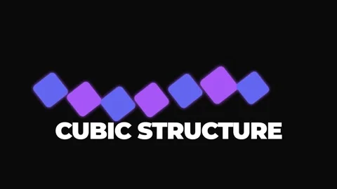 Minimalist Black Screen Reveal: Cubic Structure Geometry Animation Stock Footage 337656080