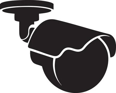 Minimalist Black Security Camera Icon Stock Illustration