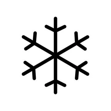 Minimalist black snowflake icon isolated on a transparent background. Stock Illustration