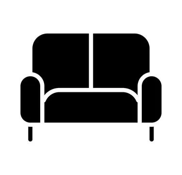Minimalist Black Sofa with Simple Design for Modern Living Space Stock Illustration