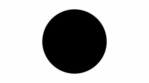 Minimalist Black Solid Circle Isolated on White Background Stock Illustration