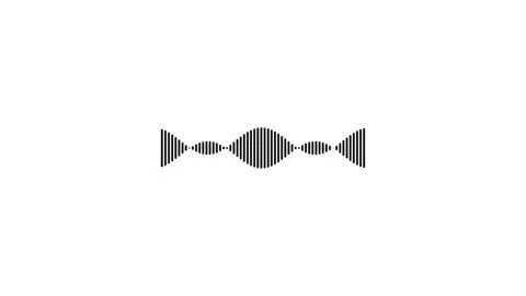 Minimalist black sound wave visualization on a clean white background Stock Footage 335145939