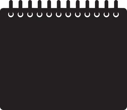 Minimalist Black Spiral Bound Notebook Icon 스톡 일러스트