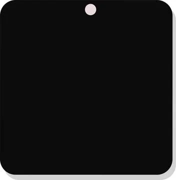 Minimalist black square with white dot icon Stock Illustration