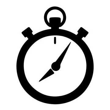 Minimalist black stopwatch timer and compass vector icon Stock Illustration