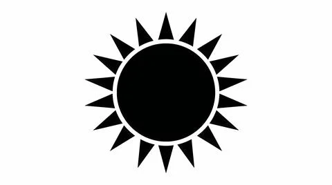 Minimalist Black Sun Icon Stock Illustration