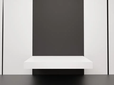 Minimalist Black theme background. 3d abstract minimal geometric forms. Stock Illustration