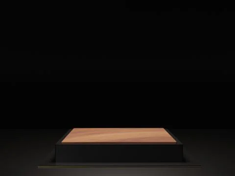 Minimalist Black theme background. 3d abstract minimal geometric forms. Gloss Stock Illustration