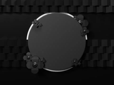 Minimalist Black theme background. Dark cube pattern texture. Illustrazione stock