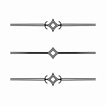 Minimalist Black Vector Page Divider Graphic with Symmetrical Diamond Motif.. Illustrazione stock