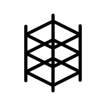 Minimalist black wireframe cube structure for modern graphic design layouts Stock-Illustration