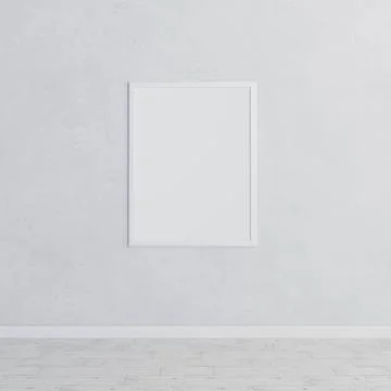 Minimalist Blank Frame on Gray Wall Stock Illustration