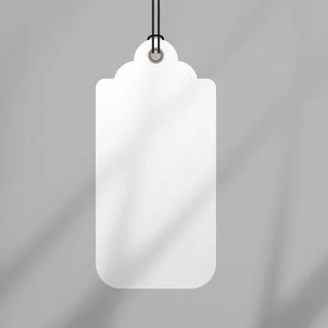 Minimalist Blank Tag with Soft Shadow Overlay on Neutral Background for Branding Stock Illustration