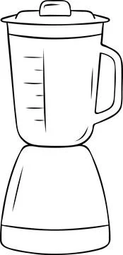 Minimalist blender vector in hand-drawn line art style. cooking and baking .. Stock Illustration