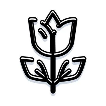 Minimalist bloom icon representing spring flora growth Stock Illustration