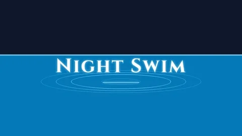 Minimalist blue and navy wave graphic for night swim concept video background Stock Footage 337577694
