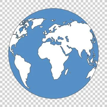 Minimalist blue and white Earth globe vector illustration, isolated world m.. Stock Illustration