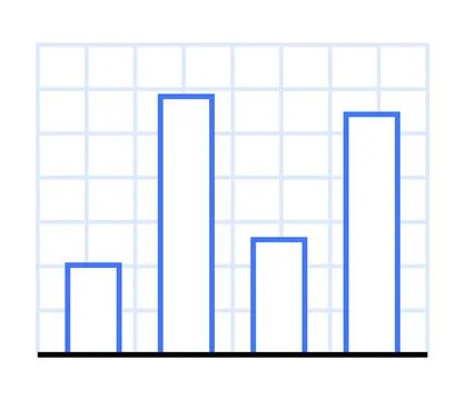 Minimalist Blue Bar Graph Representing Data Analytics and Business Performa.. Illustrazione stock