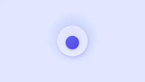 Minimalist blue circle centered on a soft white background for interface Stock Footage 338310894
