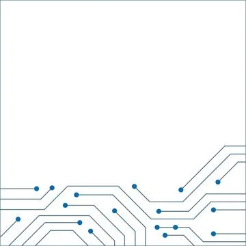 Minimalist blue circuit board network background with copy space. Stock Illustration