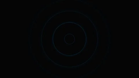 Minimalist blue circular design element isolated on a solid black background Stock Footage 339618209