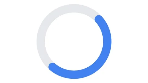 Minimalist blue circular loading progress bar animation on white background, for Stock Footage 338188970