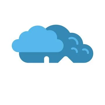 Minimalist blue cloud and brain connection concept illustration 스톡 일러스트