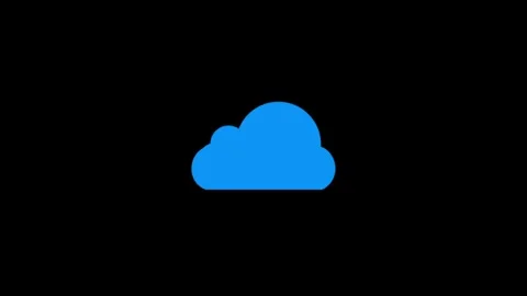 Minimalist Blue Cloud on Black Background, Simple and Elegant Illustration .. Vídeo Stock 341917762