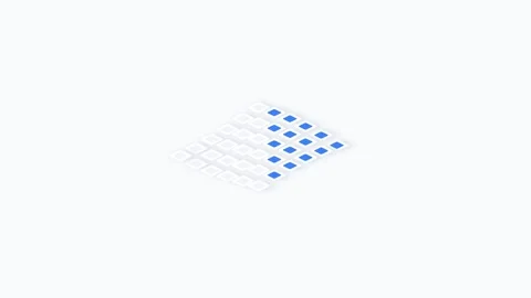 Minimalist blue diamond pattern arranged in a small triangular formation Stock Footage 338312055