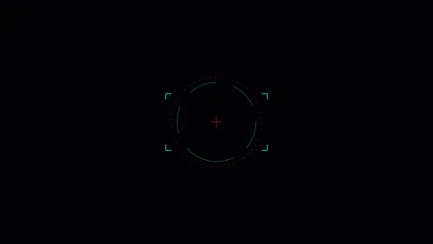 Minimalist blue digital circular interface element on a black background Stock Footage 338312006