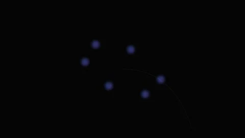 Minimalist blue dot formation arranged in a hexagonal pattern on black back.. 스톡 동영상 339619179