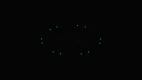 Minimalist blue dots forming an infinity symbol on a deep black background Stock Footage 339617072