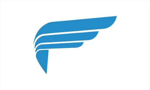 Minimalist blue eagle head logo symbol with white lines Stock Illustration