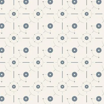 Minimalist Blue Geomatics Seamless Pattern with Technical Compass Icons and.. 库存插图