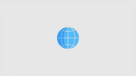 Minimalist Blue Globe Animated Icon for Global Networking and Web UI Design Stock Footage 330717082