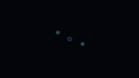 Minimalist blue glowing circle centered on a deep black background texture Stock Footage 338311330