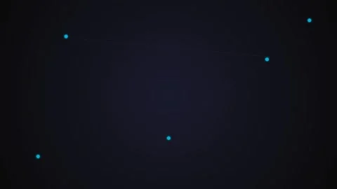 Minimalist blue glowing dots connected by faint lines on dark background Stock Footage 339619381