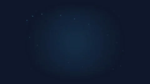 Minimalist blue glowing dots forming a subtle orbital pattern on dark backg.. Video stock 339614885