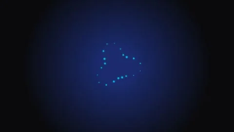Minimalist blue glowing dots forming a subtle triangular shape on dark back.. Video stock 339617132
