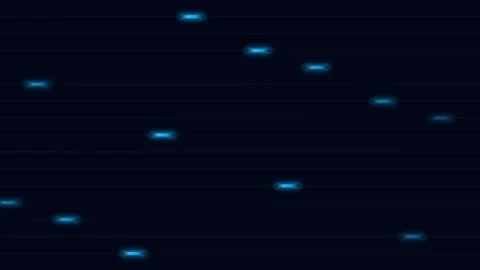 Minimalist blue glowing horizontal dashes arranged in a diagonal pattern Video stock 335118241