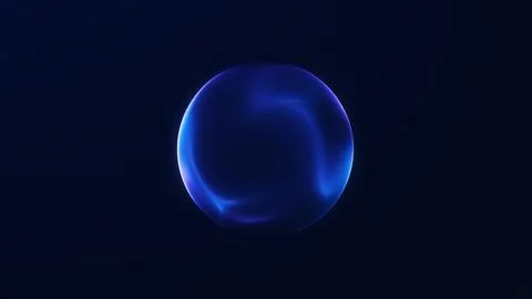 Minimalist blue glowing sphere with elegant energy texture and futuristic g.. イラスト素材