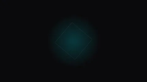 Minimalist blue glowing square frame set against a deep black background Stock Footage 339617687