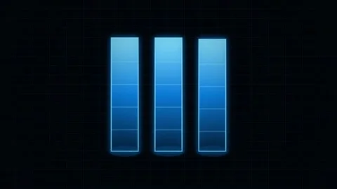 Minimalist blue light bars on black screen for modern corporate background Stock Footage 346006695