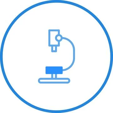 Minimalist Blue Microscope Icon for Science Education and Laboratory Equipmen イラスト素材