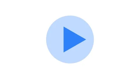 Minimalist Blue Play Button Animation - Animated UI Media Icon Vídeos de archivo 334736879
