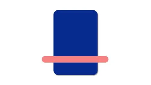 Minimalist blue rectangle with beige bar Stock Illustration